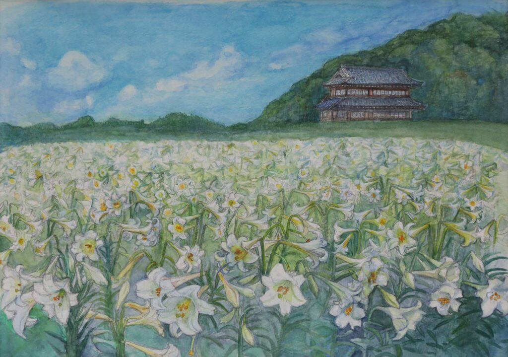 ユリ畑とユリ御殿