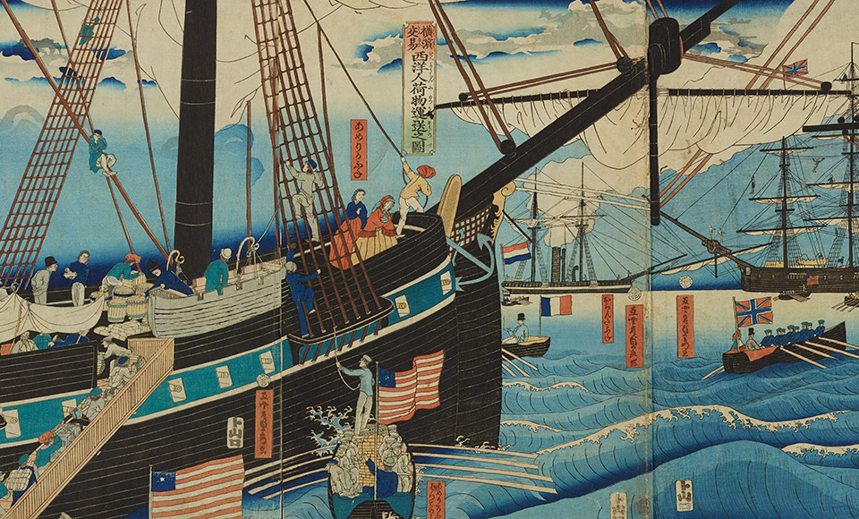 横浜交易西洋人荷物運送之図