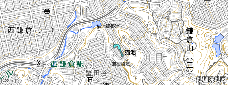 地理院地図より猫池作図済み